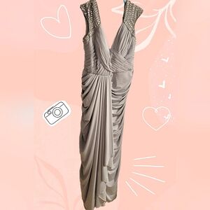 Size 8 Gray Dress with Rhinestones